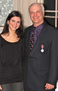 Mark Terry at the Queen's Medal Ceremony with his daughter Mary Anne Terry