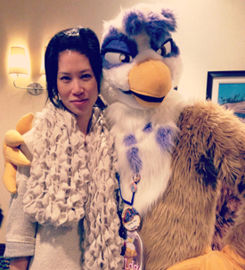 photo of Debra Soh with costumed character