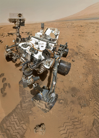 artist rendering of the Curiosity robotic rover supplied by NASA