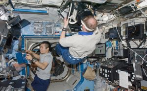 photo of astronauts on the space station