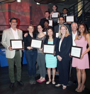 photo of a group of student award winners with vice-president Rhonda Lenton and sponsor Robert Tiffin