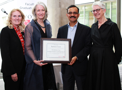 photo of President-designate Rhonda Lenton, Barbara Crow, Fahim Quadir and Alice Pitt