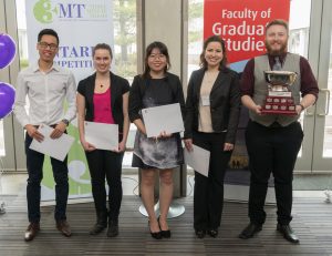 photo of top five students from the 3MT competition held at York Univesity