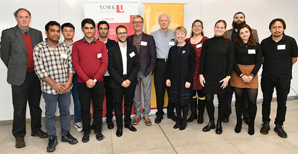 group photo with Carswell Scholars, Allan Carswell and Science and Lassonde Deans