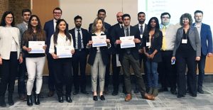 group photo of PACC Challenge winners, judges and faculty