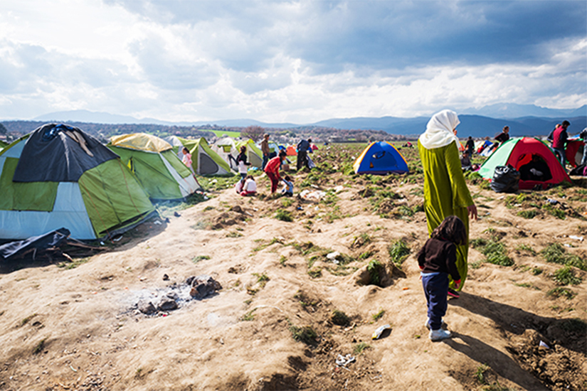 photo of a refugee camp