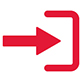 icon of a right facing arrow indicating a square closing bracket