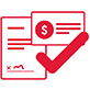 icon of documents with a large checkmark