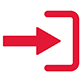 icon of a right facing arrow indicating a square closing bracket