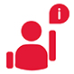 icon of a generic person figure and a speech bubble with an exclamation mark